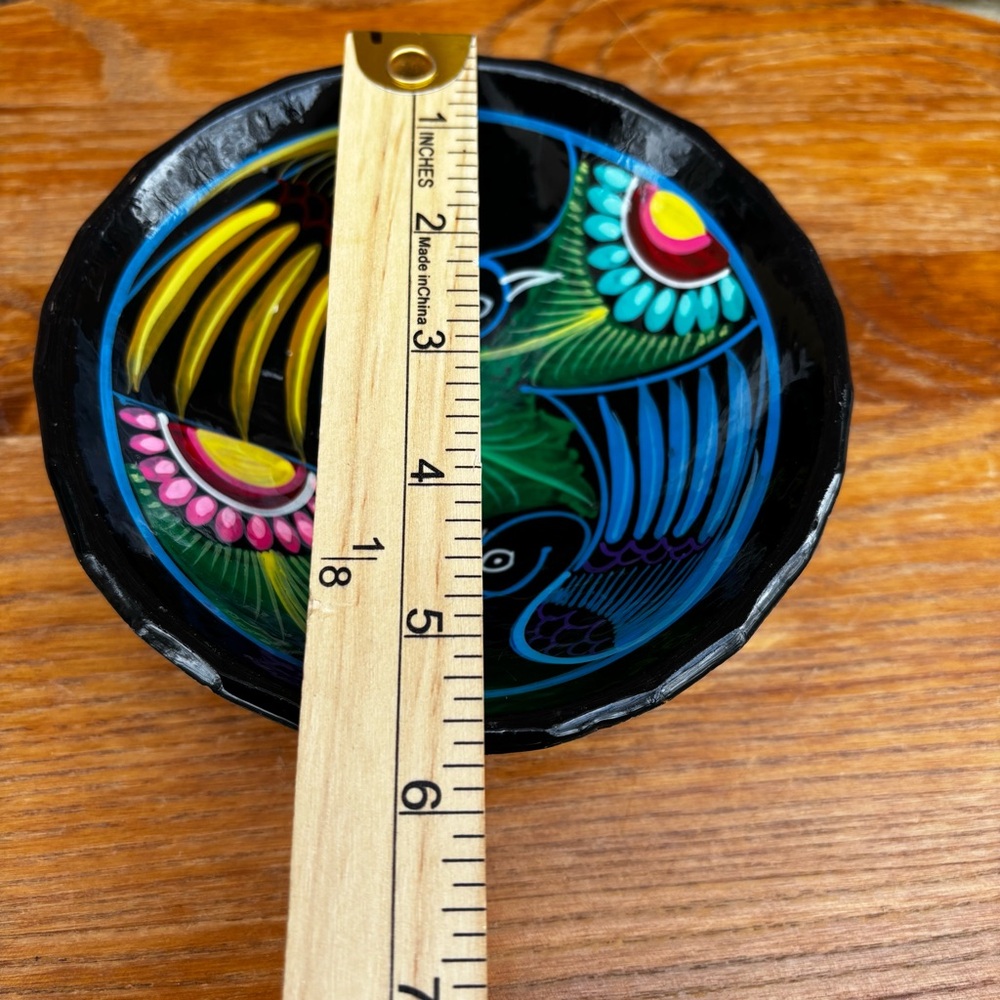 Talavera Mexican Pottery Small Decorative Bowl Colorful Bird Footed from Mexico - Picture 4 of 7